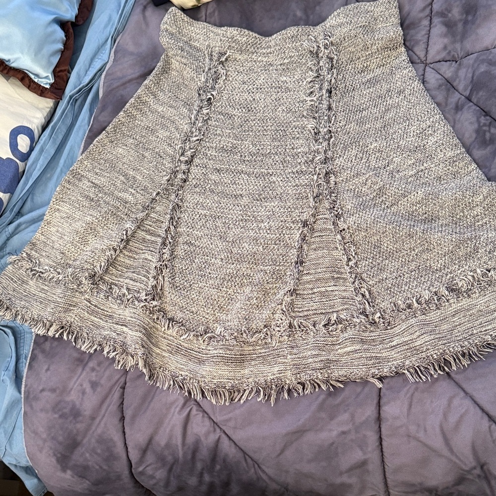 NIC+ZOE Textured Gray Mini Skirt